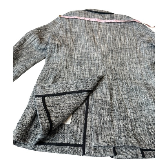 Anthropologie Cartonnier Levine Knit Blazer Black White Tweed Knit Size 10 - Picture 10 of 16